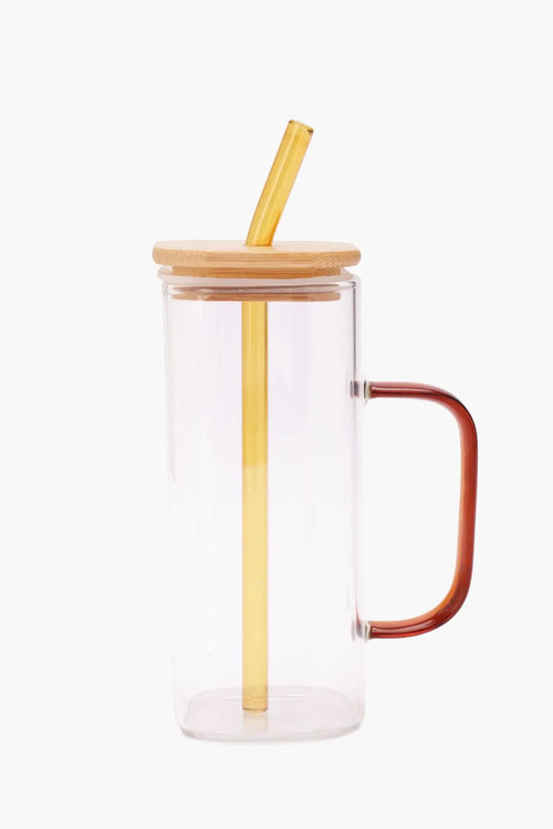 Glass Mug with Straw - Carina Home