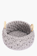 Crochet Basket with Wooden Handles
