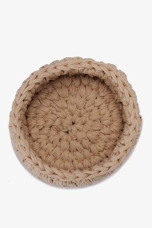 Crochet Basket with Wooden Handles