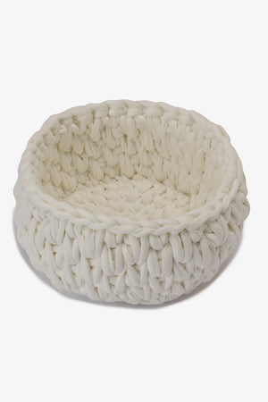 Crochet Basket with Wooden Handles