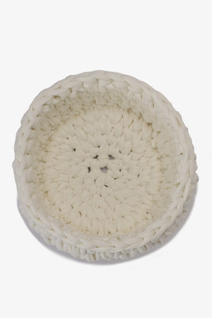 Crochet Basket with Wooden Handles