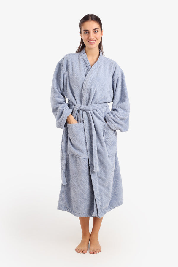 Zigzag Pattern Relaxed Bathrobe