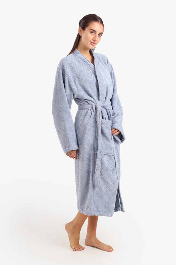 Zigzag Pattern Relaxed Bathrobe