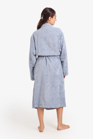 Zigzag Pattern Relaxed Bathrobe