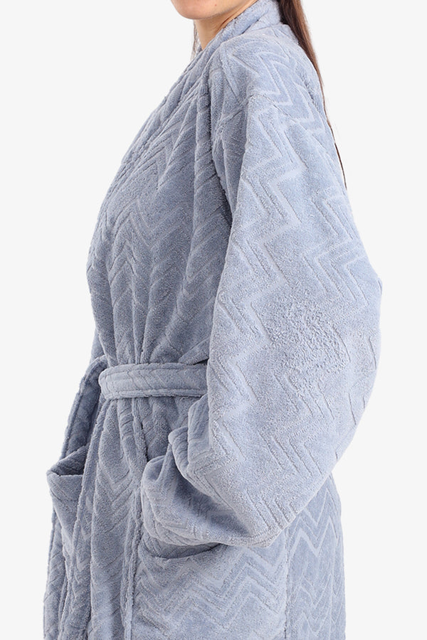 Zigzag Pattern Relaxed Bathrobe