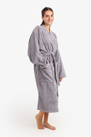 Zigzag Pattern Relaxed Bathrobe