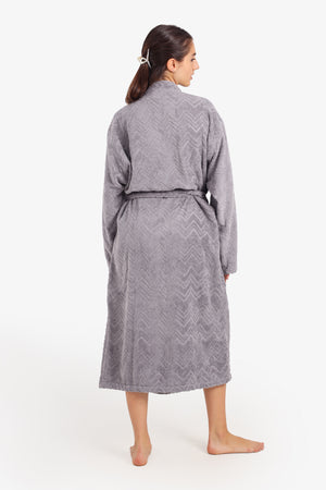 Zigzag Pattern Relaxed Bathrobe