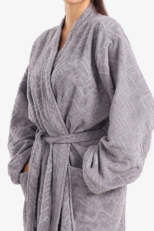 Zigzag Pattern Relaxed Bathrobe