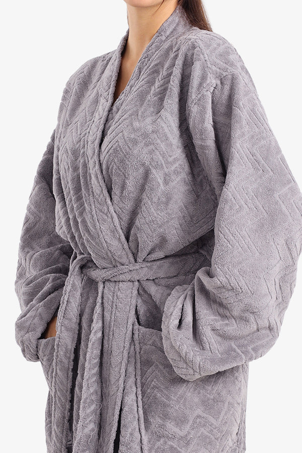 Zigzag Pattern Relaxed Bathrobe