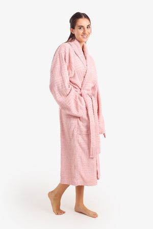 Grid Pattern Relaxed Bathrobe