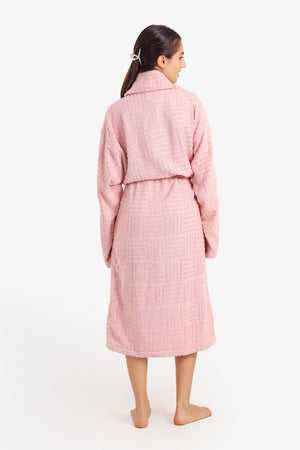 Grid Pattern Relaxed Bathrobe