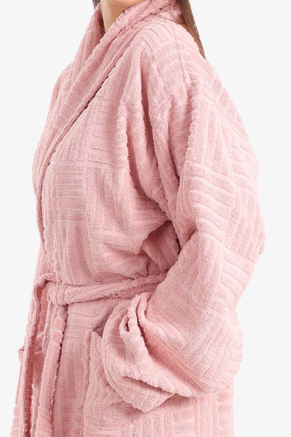 Grid Pattern Relaxed Bathrobe