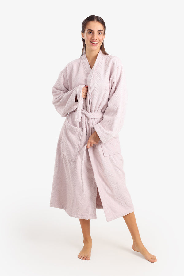 Zigzag Pattern Relaxed Bathrobe