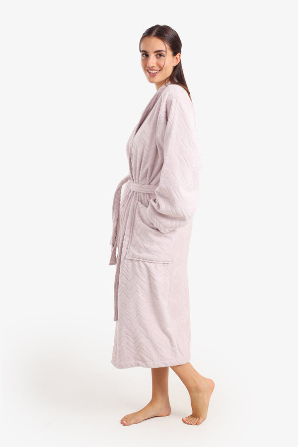 Zigzag Pattern Relaxed Bathrobe