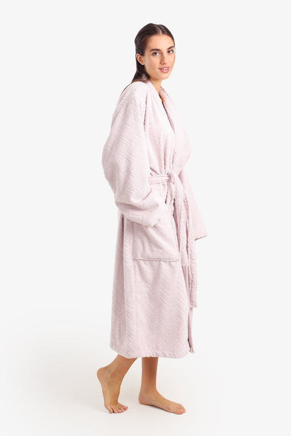 Zigzag Pattern Relaxed Bathrobe