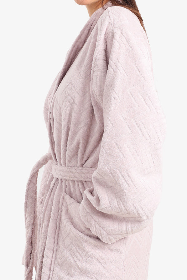 Zigzag Pattern Relaxed Bathrobe