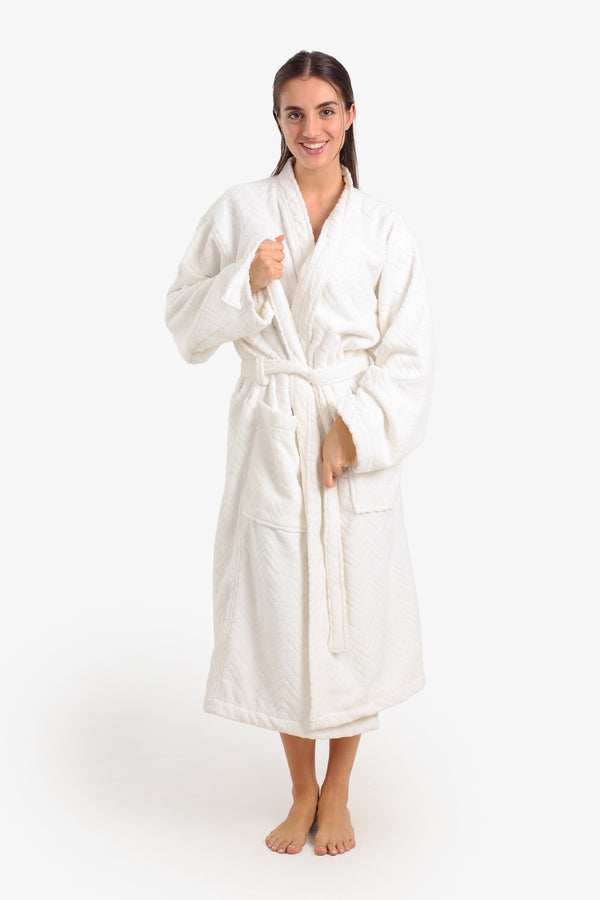 Zigzag Pattern Relaxed Bathrobe