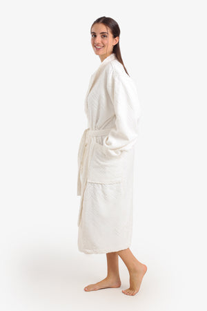 Zigzag Pattern Relaxed Bathrobe