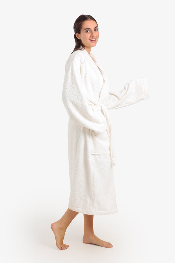 Zigzag Pattern Relaxed Bathrobe