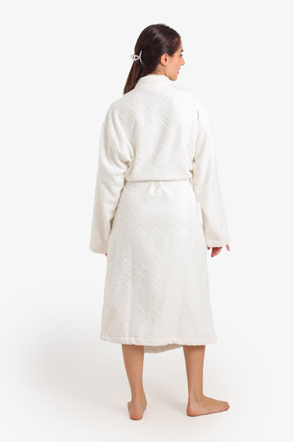 Zigzag Pattern Relaxed Bathrobe