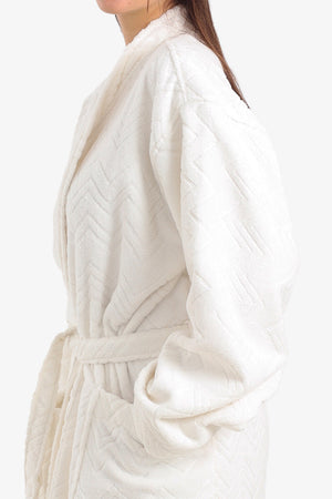 Zigzag Pattern Relaxed Bathrobe
