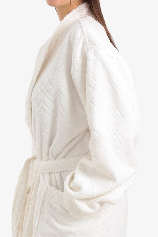 Zigzag Pattern Relaxed Bathrobe