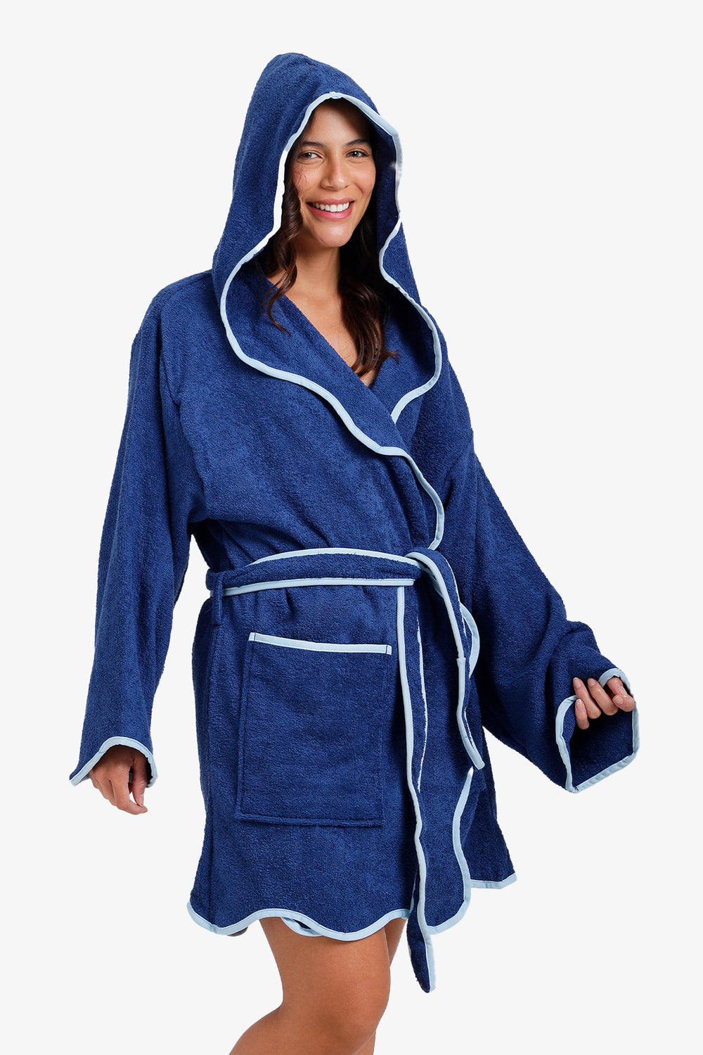 Hooded Contrast Bath Robe