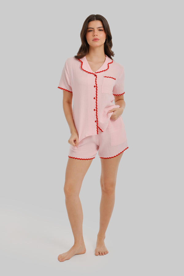 Scalloped Crinkle Short Pyjama