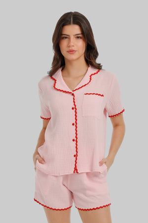 Scalloped Crinkle Short Pyjama