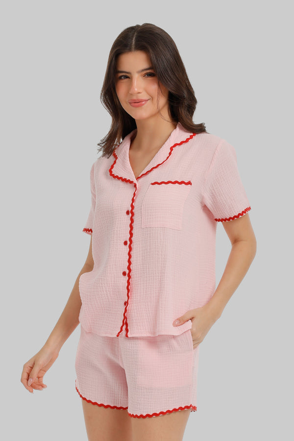 Scalloped Crinkle Short Pyjama