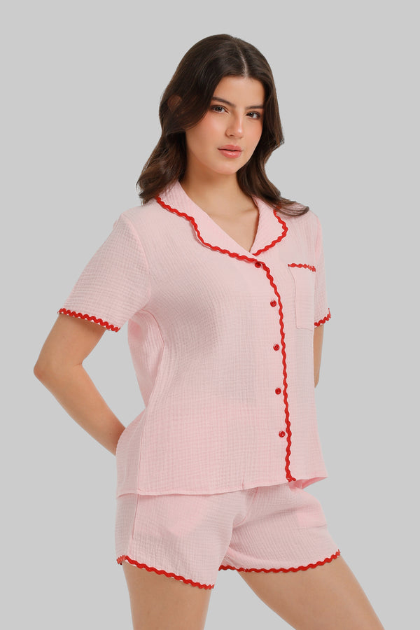 Scalloped Crinkle Short Pyjama
