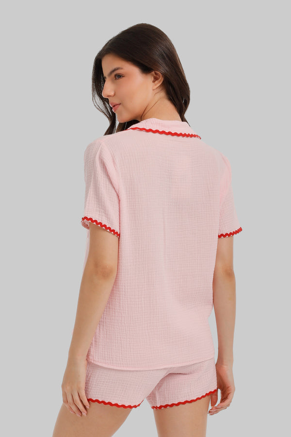 Scalloped Crinkle Short Pyjama