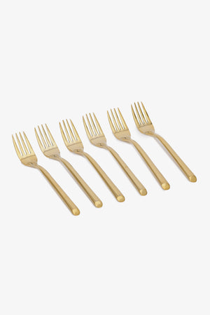 Golden Small Fork Set (Pack of 6)