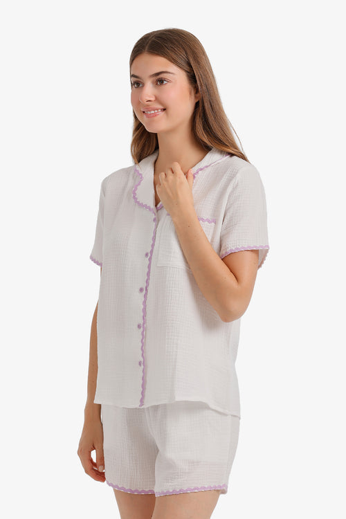 Scalloped Crinkle Short Pyjama