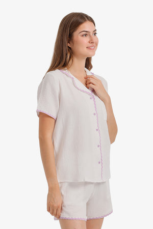 Scalloped Crinkle Short Pyjama