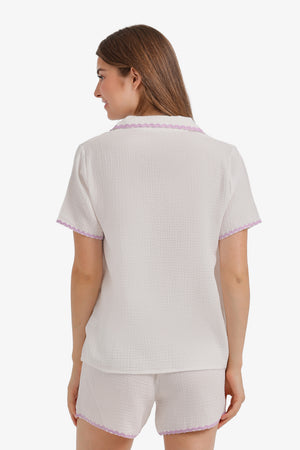 Scalloped Crinkle Short Pyjama