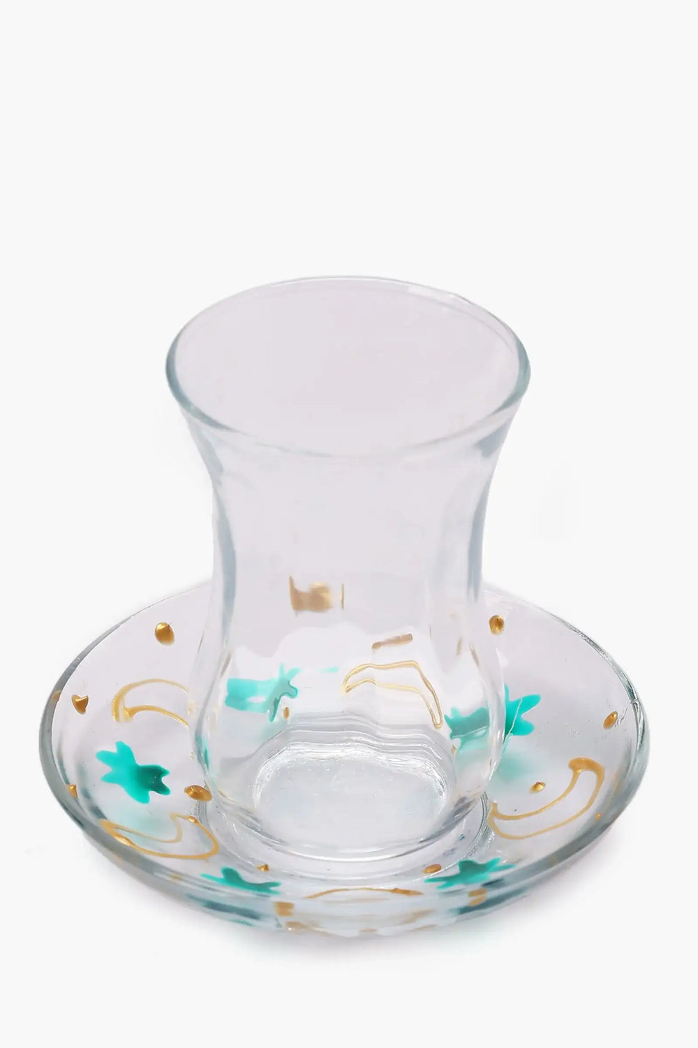 Glass Istikana with Printed Saucer - Carina Home