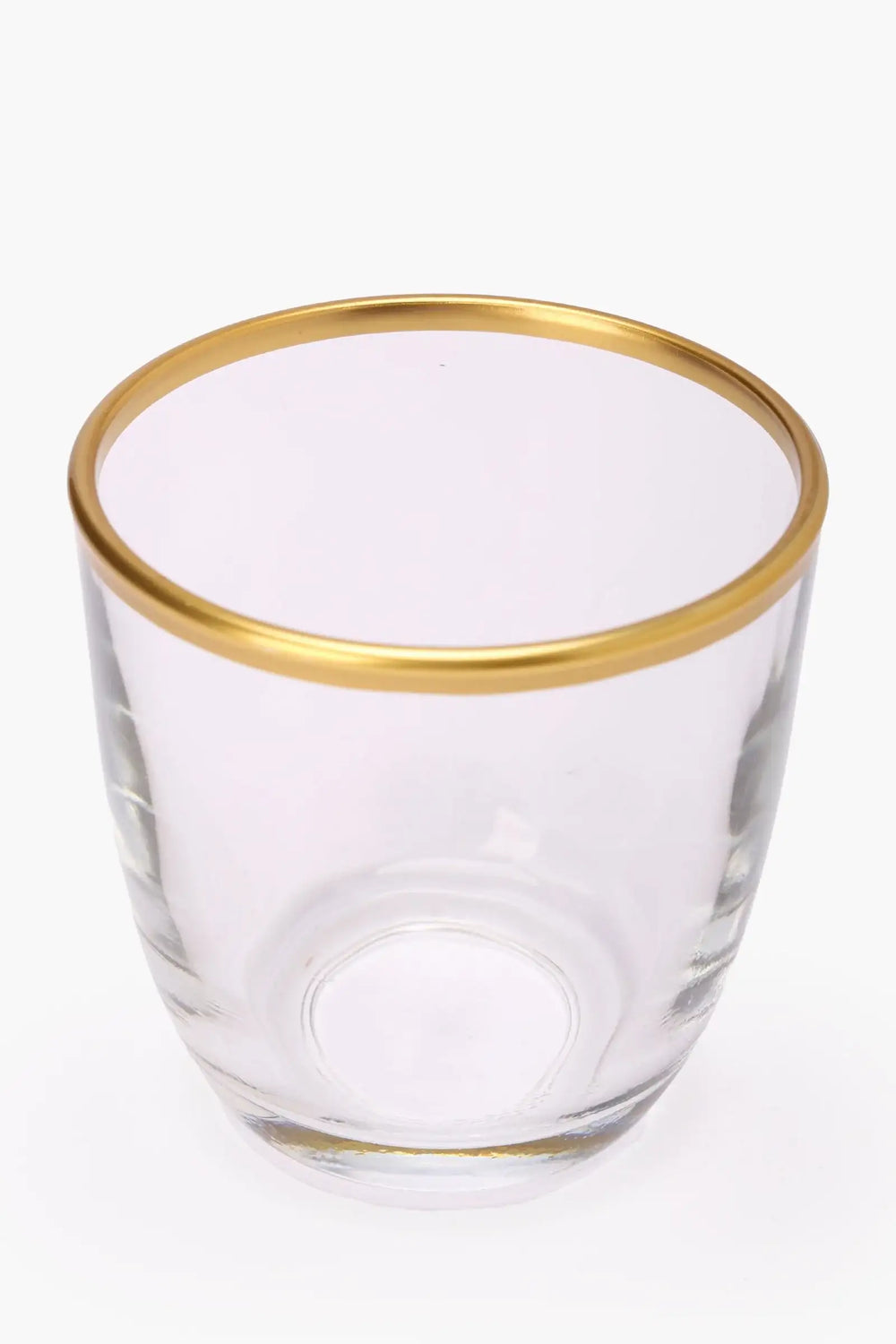 Glass Tumbler with Gold Rim (9cm) - Carina Home