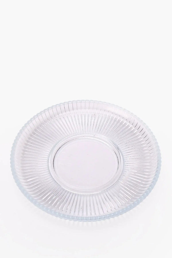 Glass Ribbed Cup & Saucer Set - Carina Home
