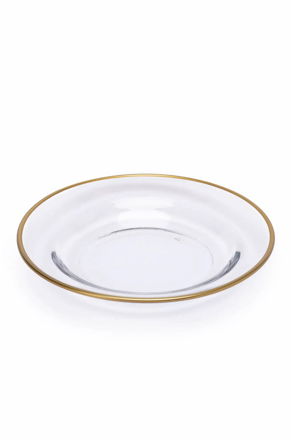 Glass Plate with Gold Rim (20cm)