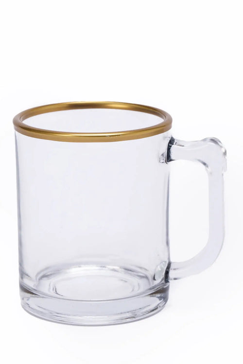 Glass Mug with Gold Rim