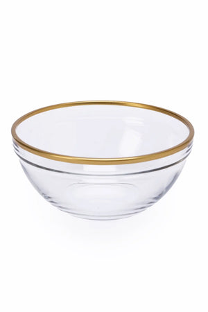 Glass Bowl with Gold Rim (14cm) - Carina Home