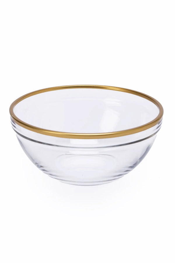 Glass Bowl with Gold Rim (14cm) - Carina Home
