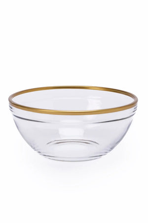Glass Bowl with Gold Rim (14cm) - Carina Home