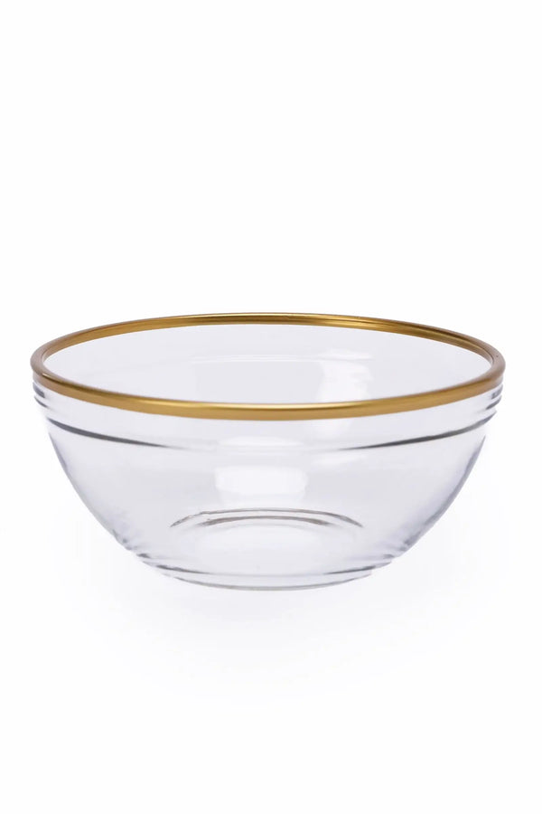 Glass Bowl with Gold Rim (14cm) - Carina Home