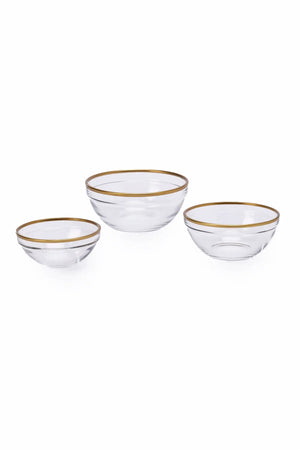 Glass Bowl with Gold Rim (14cm) - Carina Home