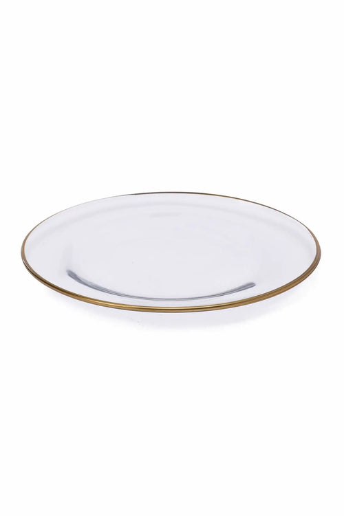 Glass Plate with Gold Rim (30 cm) - Carina Home
