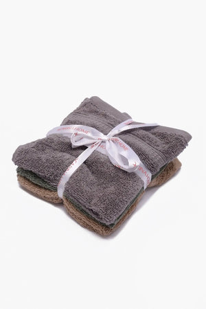 Double Border Face Towels (Pack of 3) - Carina Home
