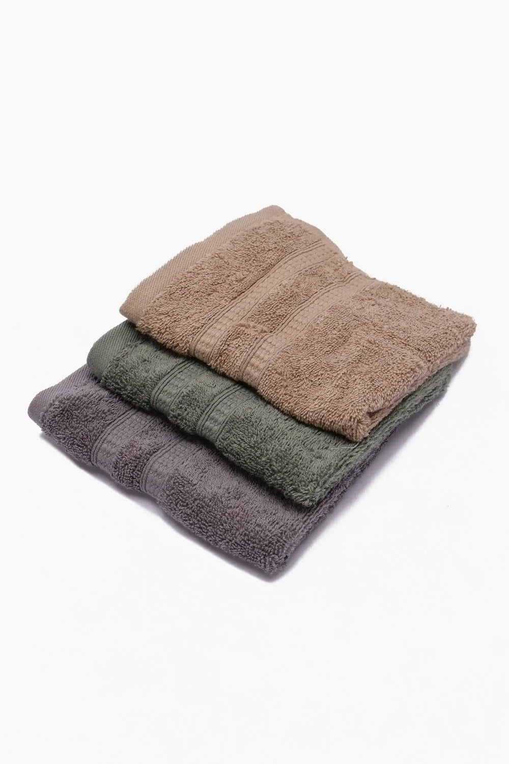 Double Border Face Towels (Pack of 3) - Carina Home