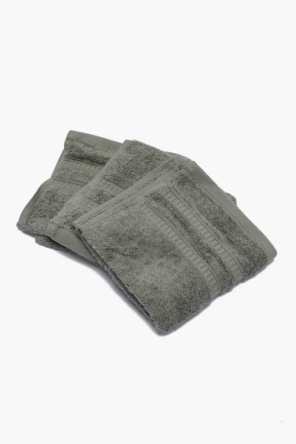 Double Border Face Towels (Pack of 3) - Carina Home